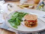 Millefeuille croustillant au chèvre et légumes du soleil