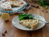 Quiche au saumon, chèvre épinard