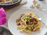 Tagliatelles aux champignons, marrons et noisette