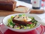 Tartine de pain d’épices et sa salade aux herbes