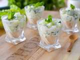 Verrine de concombre aux rillettes de thon