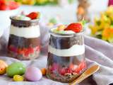 Verrine très gourmande aux fraises et mont blanc extra noir