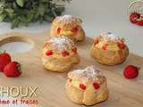 Choux crème pâtissière et fraises