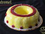 Entremet coco-citron-framboise