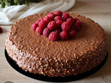 Gâteau au chocolat et framboises