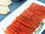 Gravlax de saumon au sucre d'érable et au rhum