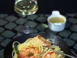 Linguinis aux crevettes citron et thym