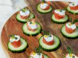 Petites bouchées au saumon, concombre et crème aux câpres #MerciLabeyrie #Concours