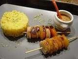 Brochettes de boudin blanc/abricot