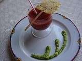 Gaspacho de tomates sucette de beaufort