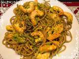 Duo de spaghettis aux crevettes