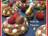 Nids de Pâques au praliné et aux fruits rouges