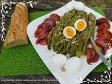 Salade de haricots plats et oeufs mollets