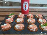 Toasts tomate / crevette