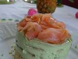 Avocat - saumon comme un cheesecake