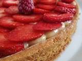 Tarte aux fraises sur sablé breton