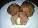 Muffins chocolat, coeur croquant chocolat blanc