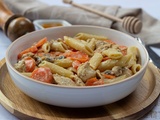 Penne poulet carottes chevre miel