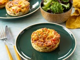 Quiche sans pate poivrons chorizo cheddar