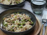 Risotto petits pois champignons avec ou sans cookeo