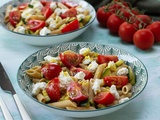 Salade de pates courgette chevre miel