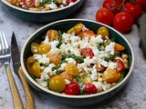 Salade de pois chiches aux haricots verts feta