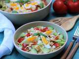 Salade de spaghettis a la feta et aux oeufs