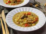 Soupe d'orge perle au veau et aux legumes d'hiver