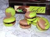 Macarons bicolores ganache menthe chocolat