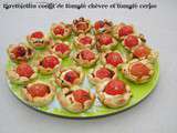 Mini tartelettes confit de tomate chevre et tomates cerises