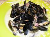 Moules au whisky et bacon