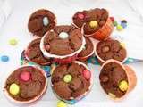 Muffins choco-cacahuete aux m&m's