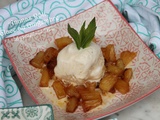 Ananas rôti et glace au gingembre