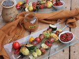 Brochettes de légumes au chorizo frais