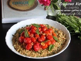 Couscous vert au paprika et aux tomates cerises confites à l'ail