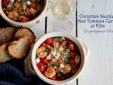 Crevettes sautées aux tomates cerise et féta