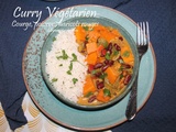 Curry végétarien, courge, poivron et haricots rouges