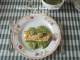 Filet de merlu au beurre de sauge, polenta verte
