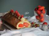 Gâteau roulé au citron et aux fraises