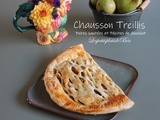 Grand chausson treillis aux poires sautées et aux pépites de chocolat