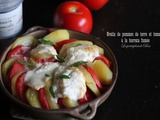 Gratin de pommes de terre et tomates à la burrata fumée