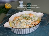 Gratin de saumon, chou fleur et pommes de terre à l'aneth