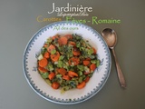 Jardinière, fèves, carottes, romaine à l'ail des ours - balade belge au château de la Baille Rouge