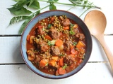 Mijoté de boulettes de boeuf épicées aux petits pois