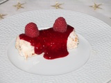 Nougat glacé coulis de framboises