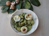 Orecchiette au pesto de pourpier et chèvre au miel