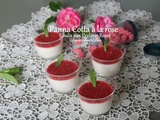 Panna cotta à la rose, coulis de pralines roses
