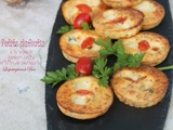 Petits clafoutis à la semoule, tomates cerise et billes de mozzarella