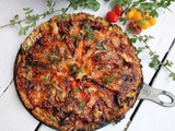 Pizza de courgettes aux poivrons