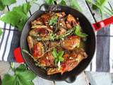 Poulet aux tomates confites et herbes du jardin